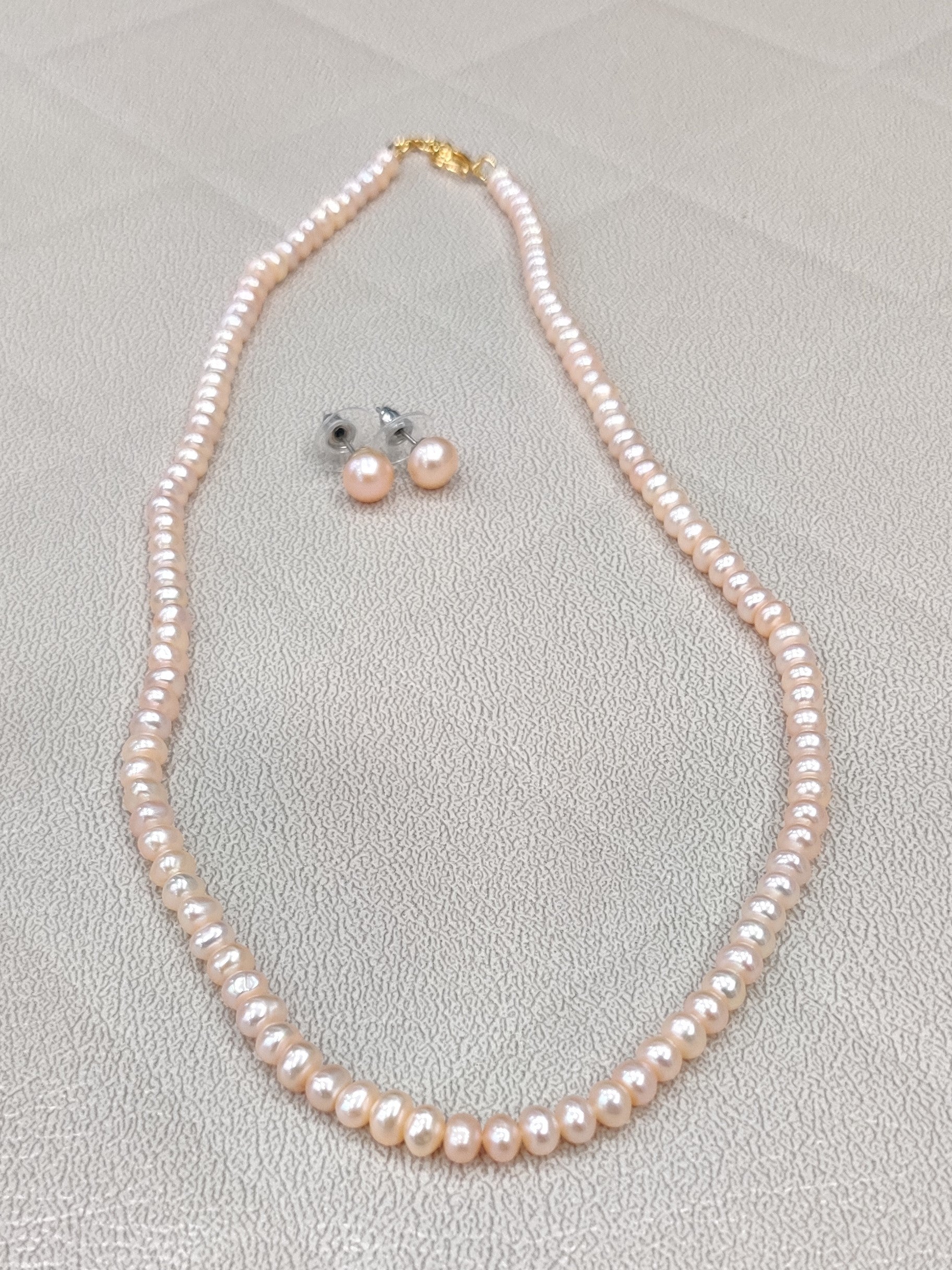 Authentic Real Natural Fresh Water Single Line Pearls Mala Set 3 MM With Certificate(D.No NPS344)