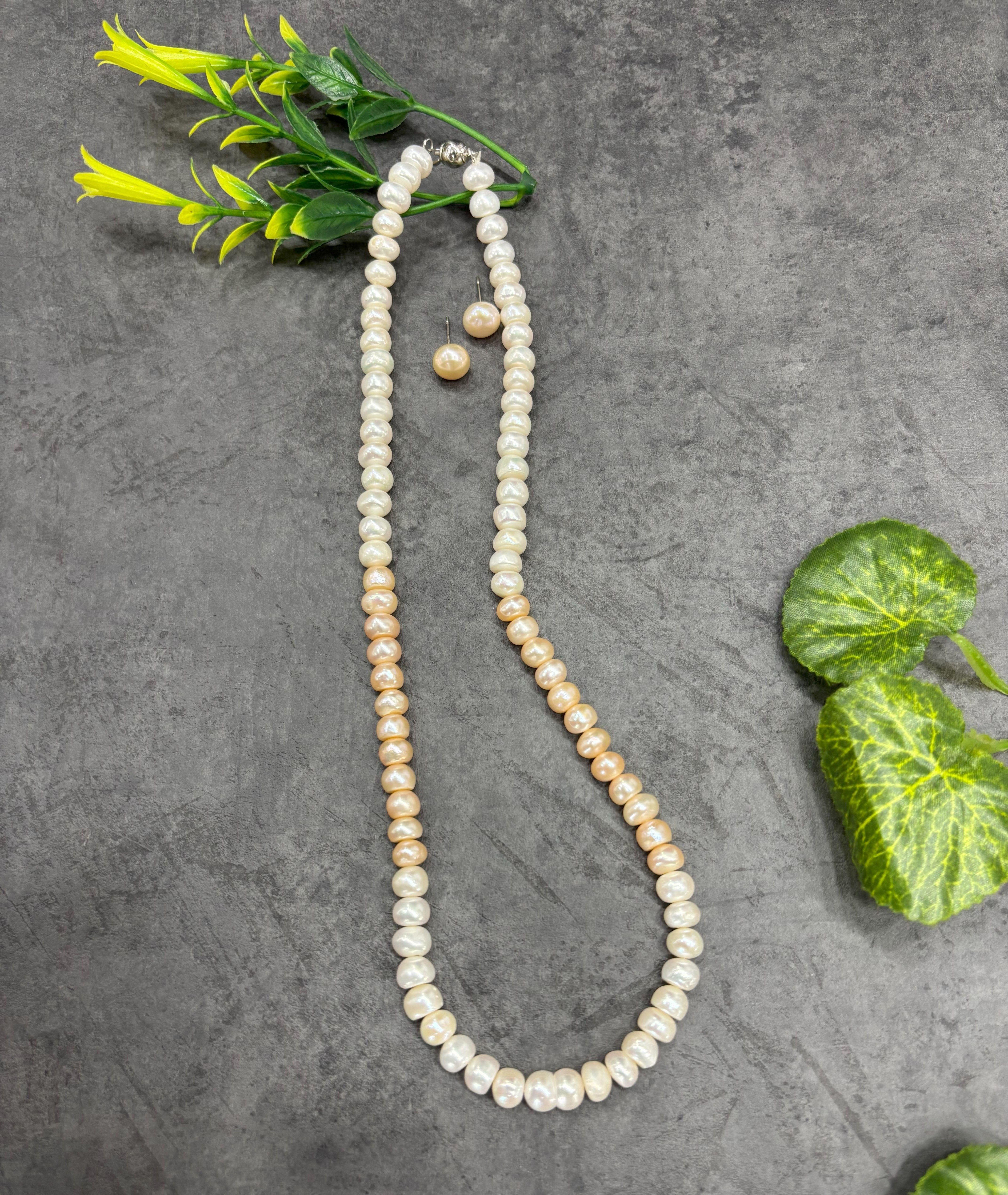 Authentic Real Natural Fresh Water Single Line Pearls Mala Set 6 MM With Certificate(D.No NPS347)