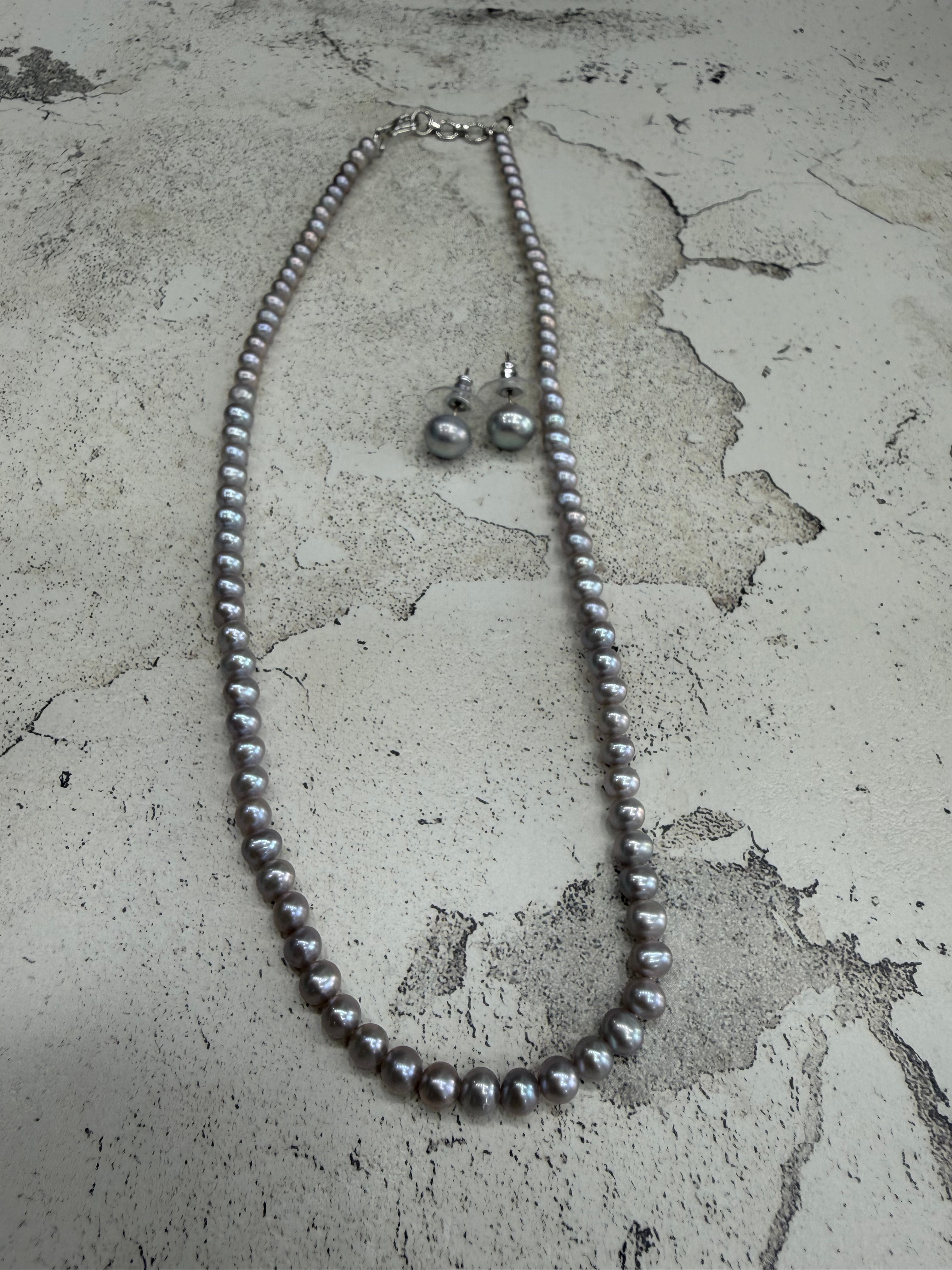 Authentic Real Natural Fresh Water Single Line Pearls Mala Set 4 MM With Certificate(D.No NPS360)