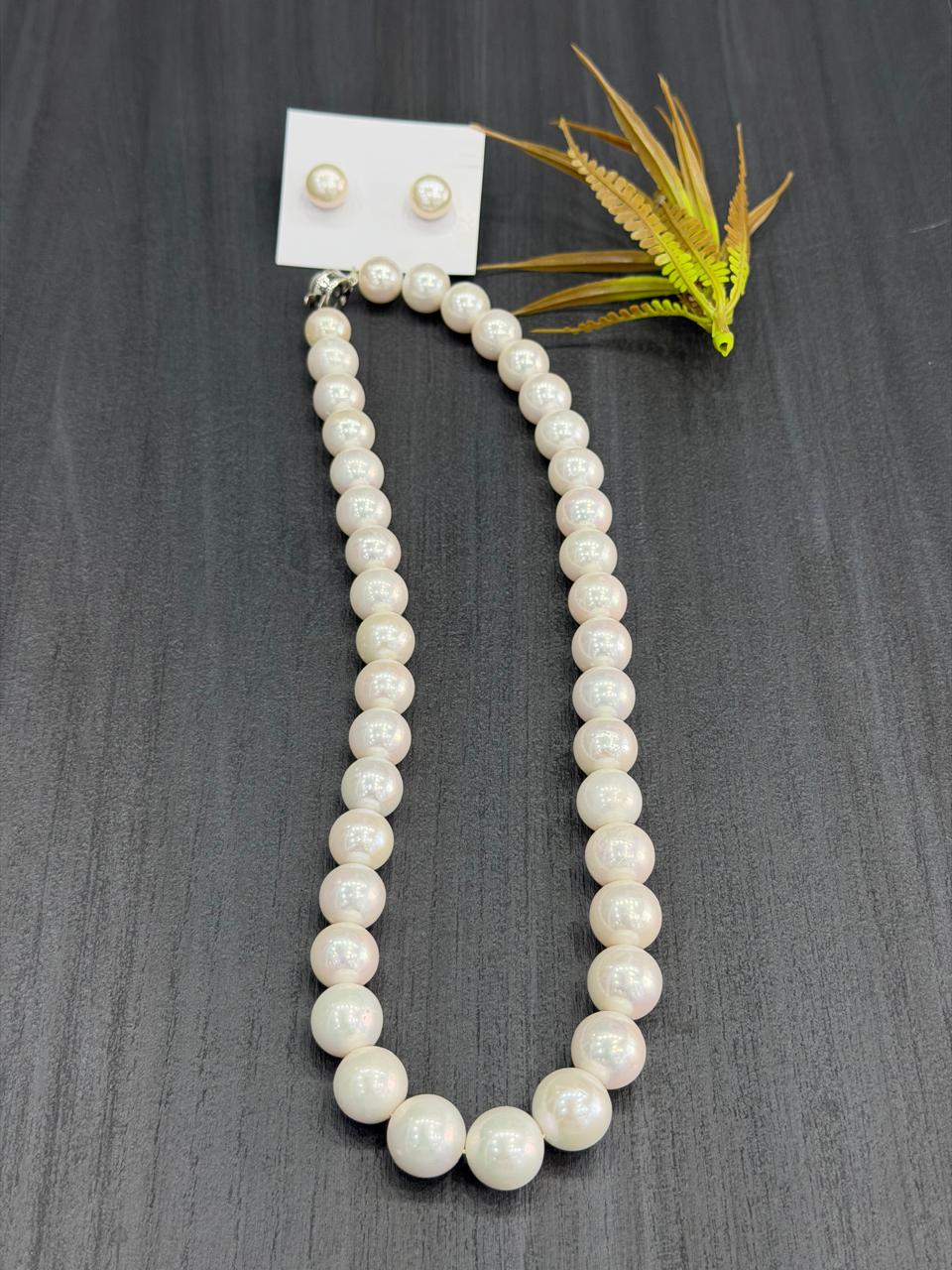 Premium Quality Real Natural Fresh Water 10 to 14 MM Graduation Pearls Mala Set With Certificate(Single String)(D.No NPS436)