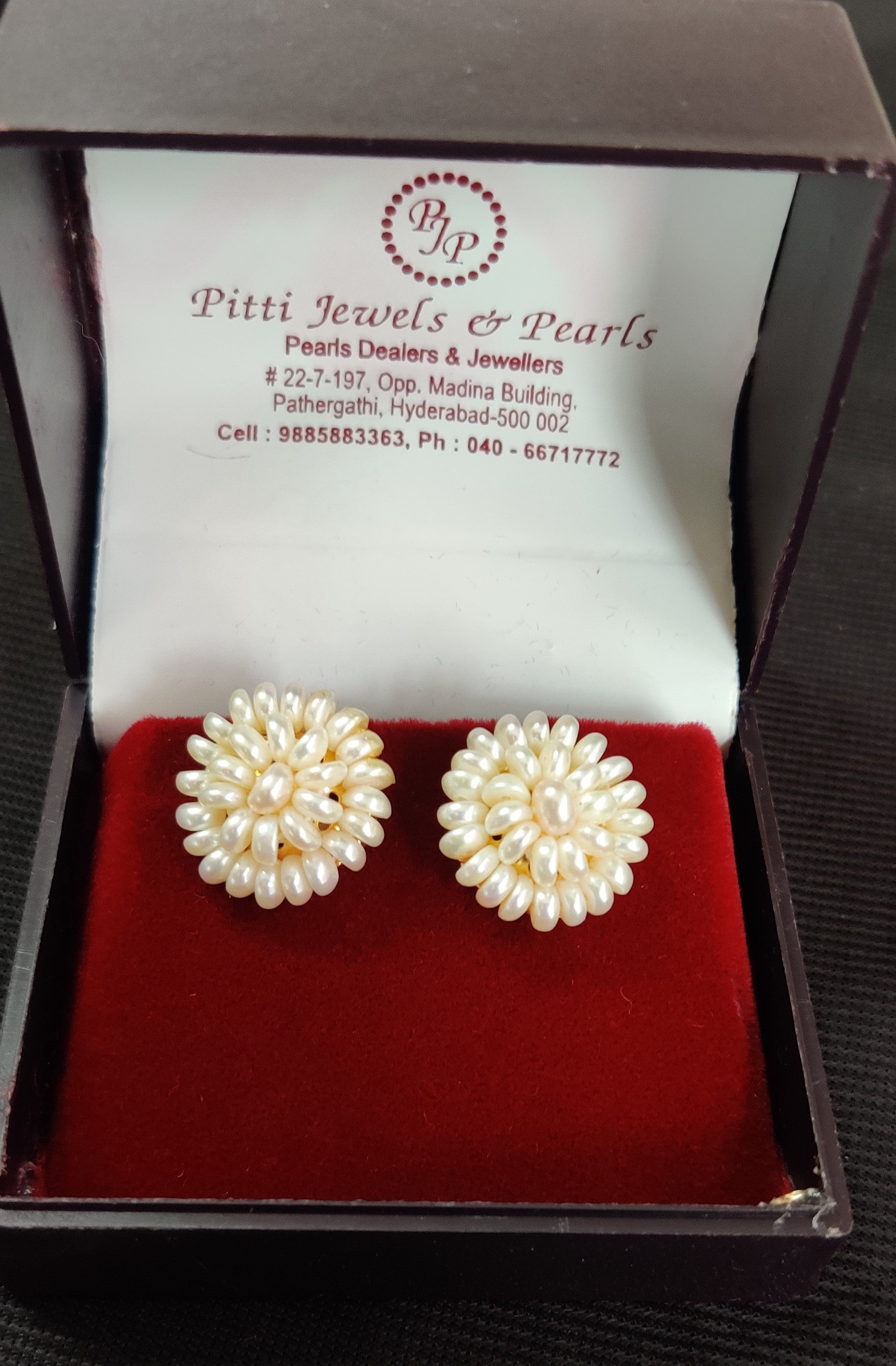 Real Natural Fresh Water Pearls Small Round Studs Tops(D.No PTOP110)