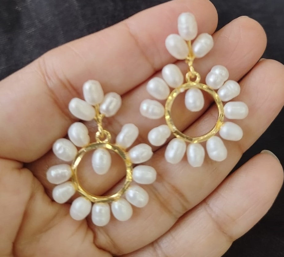 Real Natural Fresh Water Pearls Hangings (D.No PTOP126)