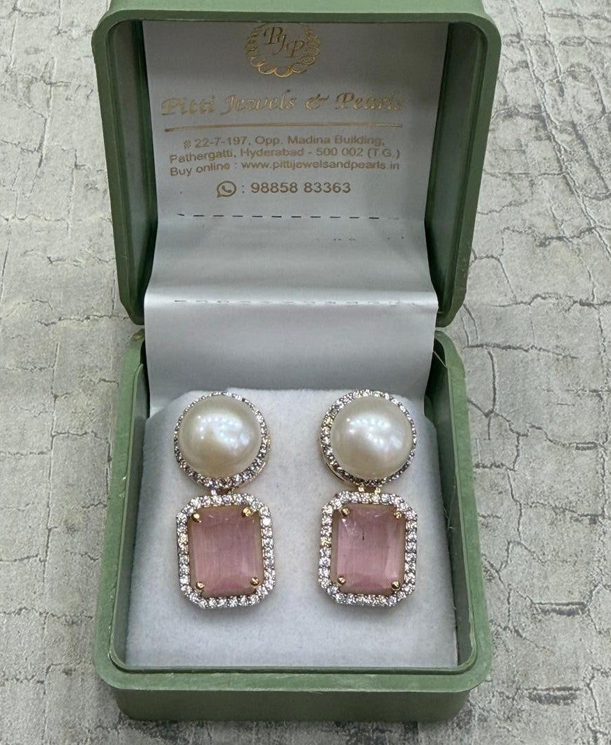 Authentic Real Natural Fresh Water Pearls Hangings With Certificate(D.No PTOP145)