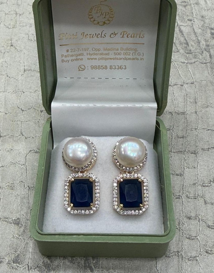Authentic Real Natural Fresh Water Pearls Hangings With Certificate(D.No PTOP147)