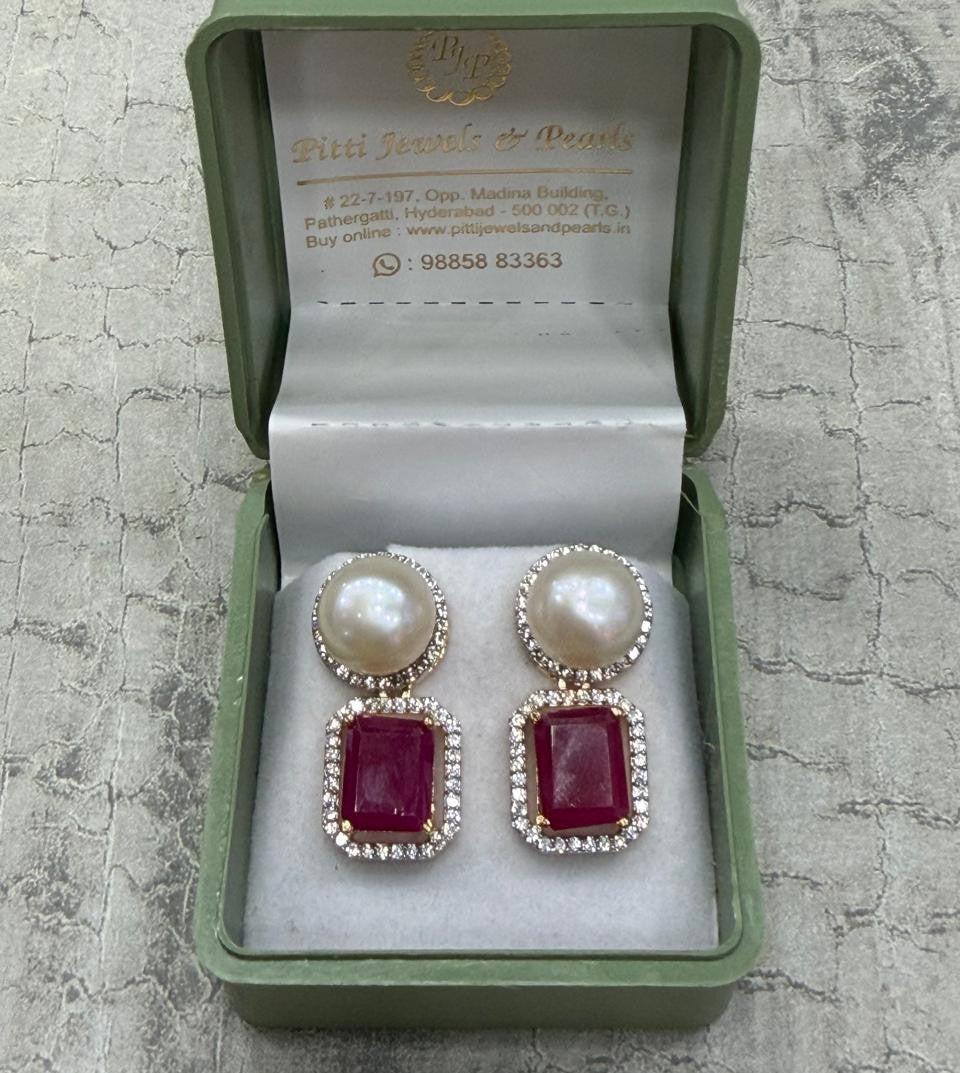 Authentic Real Natural Fresh Water Pearls Hangings With Certificate(D.No PTOP148)