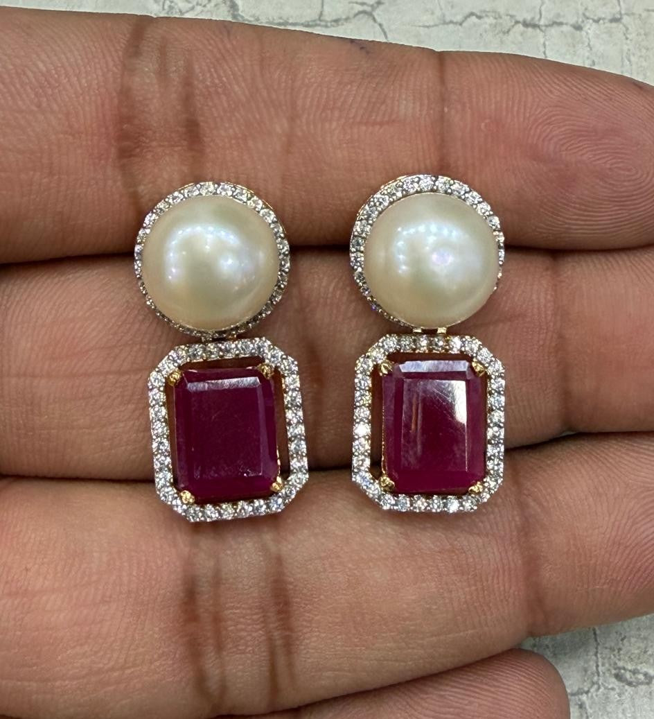 Authentic Real Natural Fresh Water Pearls Hangings With Certificate(D.No PTOP148)