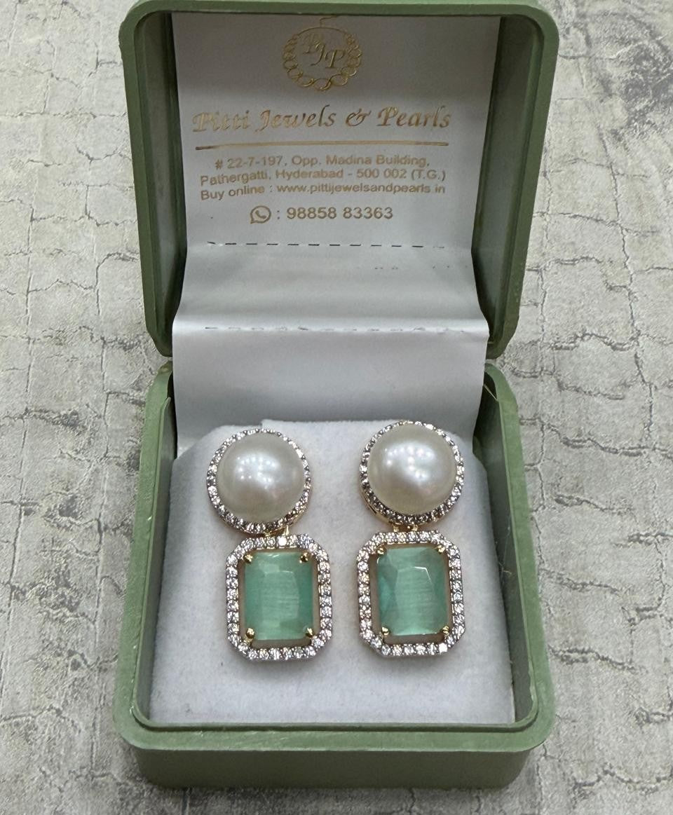 Authentic Real Natural Fresh Water Pearls Hangings With Certificate(D.No PTOP149)