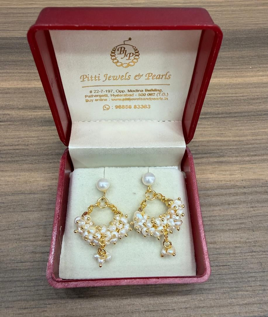 Real Pearls Chand bali Hangings With Certificate(D.No PTOP193)