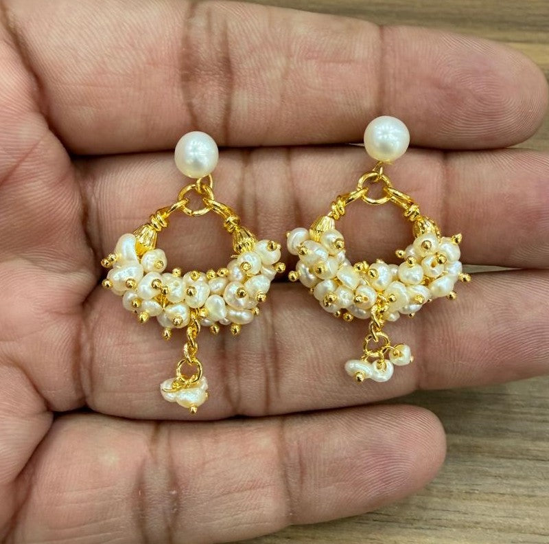 Real Pearls Chand bali Hangings With Certificate(D.No PTOP193)