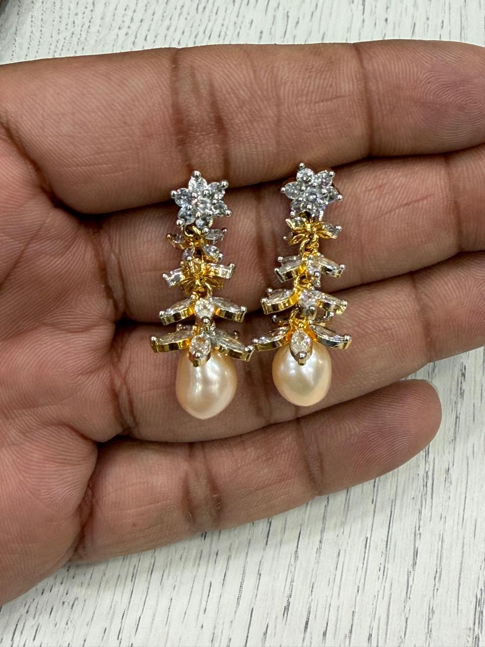 Authentic Real Pearls Hangings For Women,Girls With Certificate(D.No PTOP227)