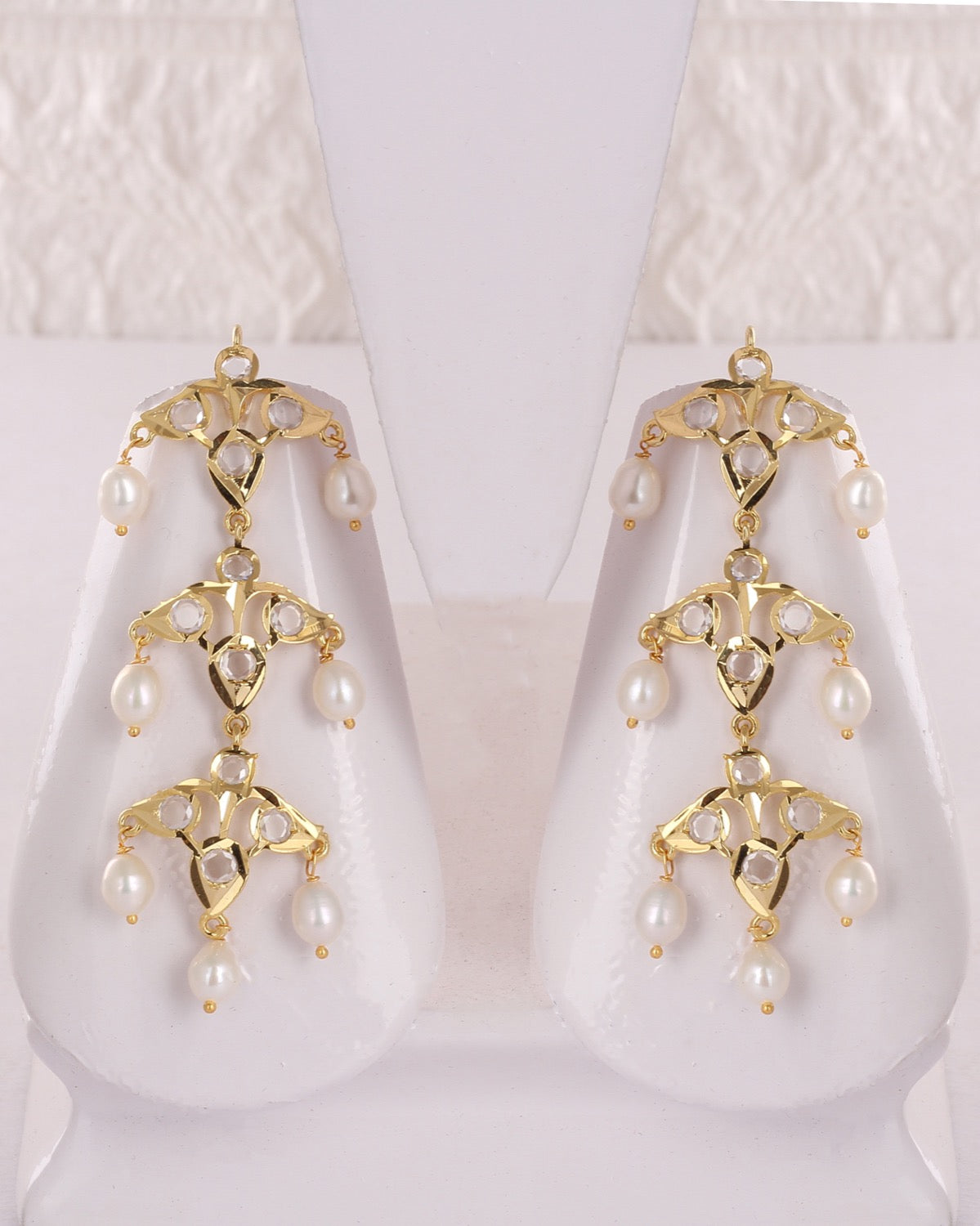 Traditional Hyderabadi Real Natural Freshwater Pearls Sat laara Necklace Set For Women With Certificate(D.No SAT102)