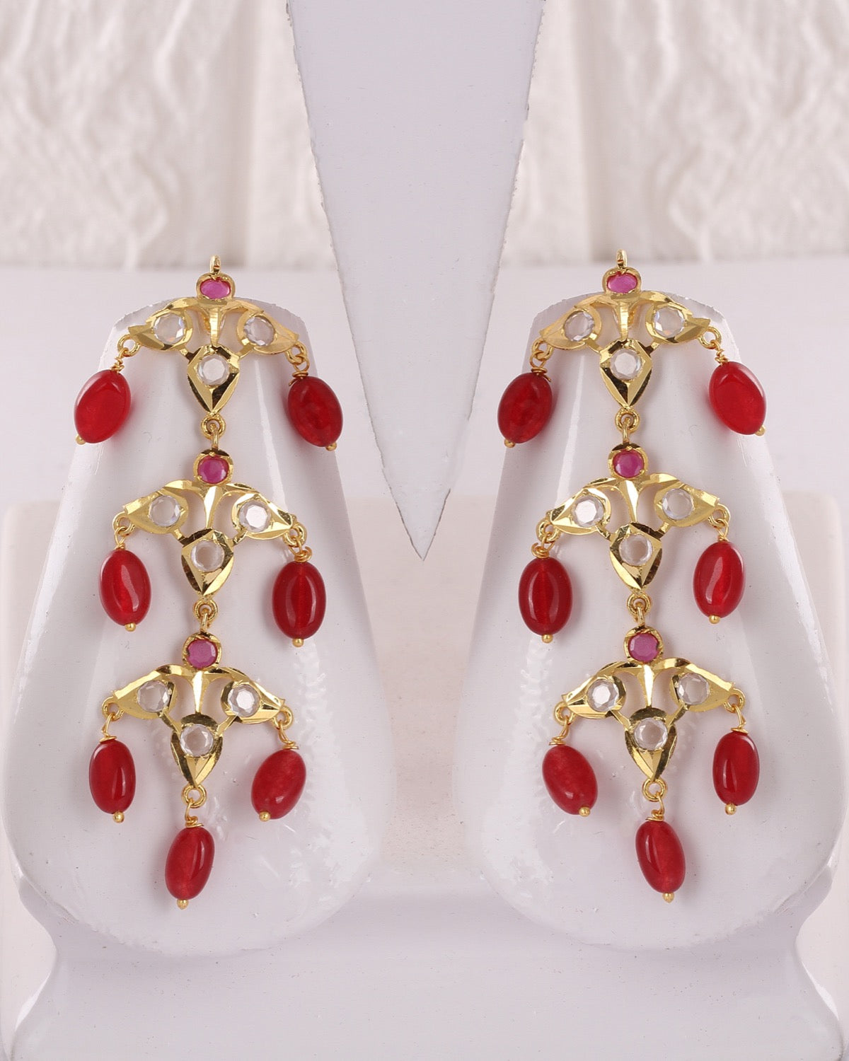 Traditional Hyderabadi Real Natural Freshwater Pearls Sat laara Necklace Set For Women With Certificate(D.No SAT103)