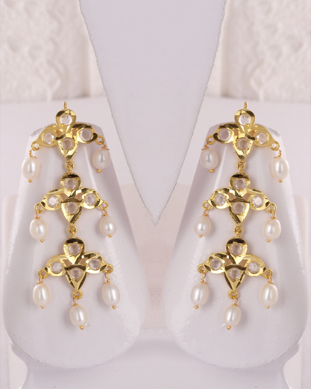 Traditional Hyderabadi Real Natural Freshwater Pearls Sat laara Necklace Set For Women With Certificate(D.No SAT106)