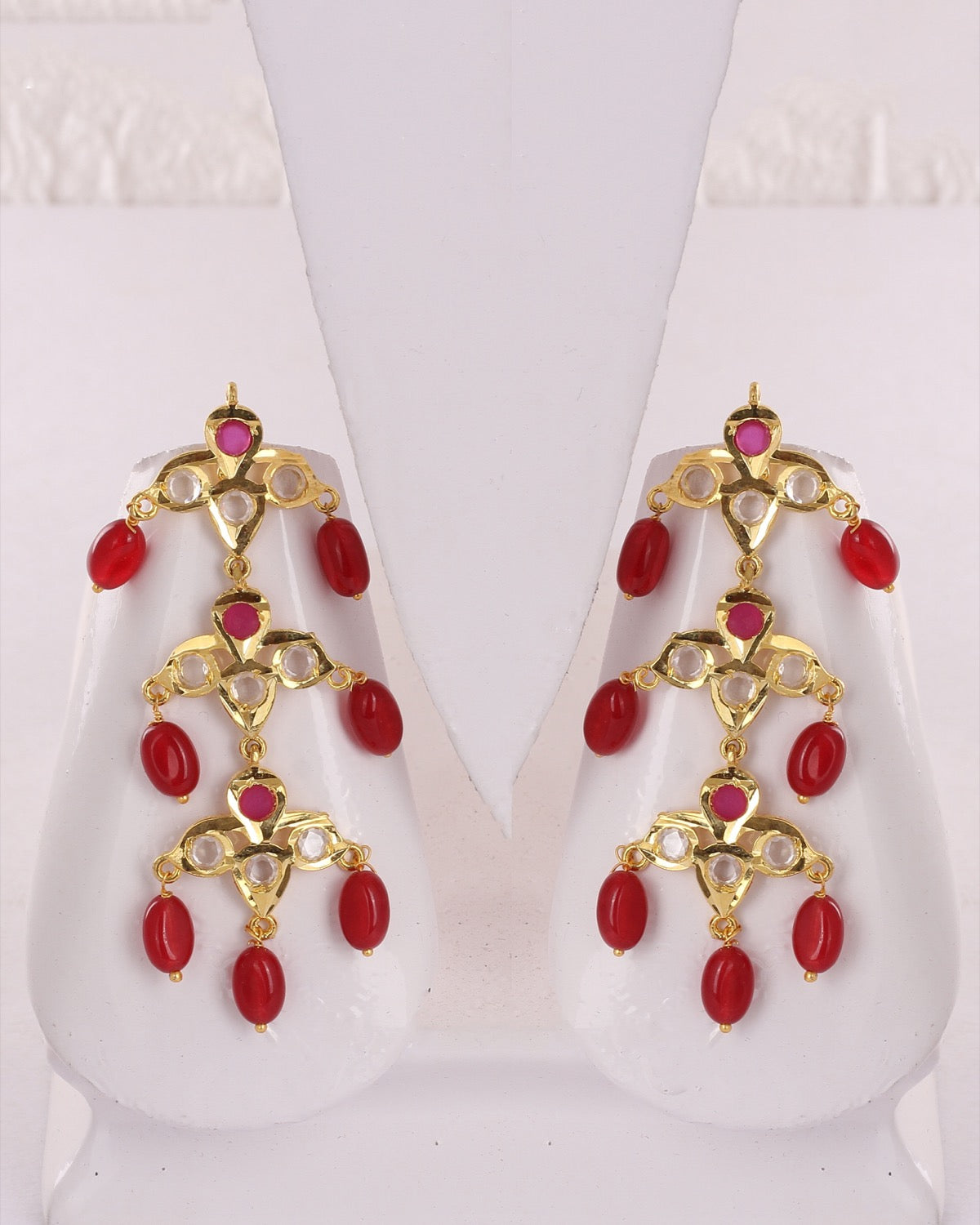 Traditional Hyderabadi Real Natural Freshwater Pearls Sat laara Necklace Set For Women With Certificate(D.No SAT107)