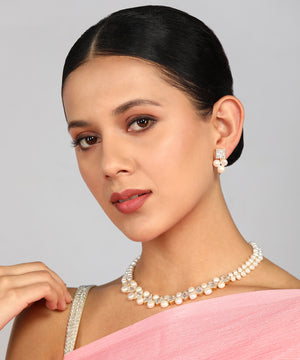 Real Natural Fresh Water Pearl Set With Certificate(D.No ADPRLS964)
