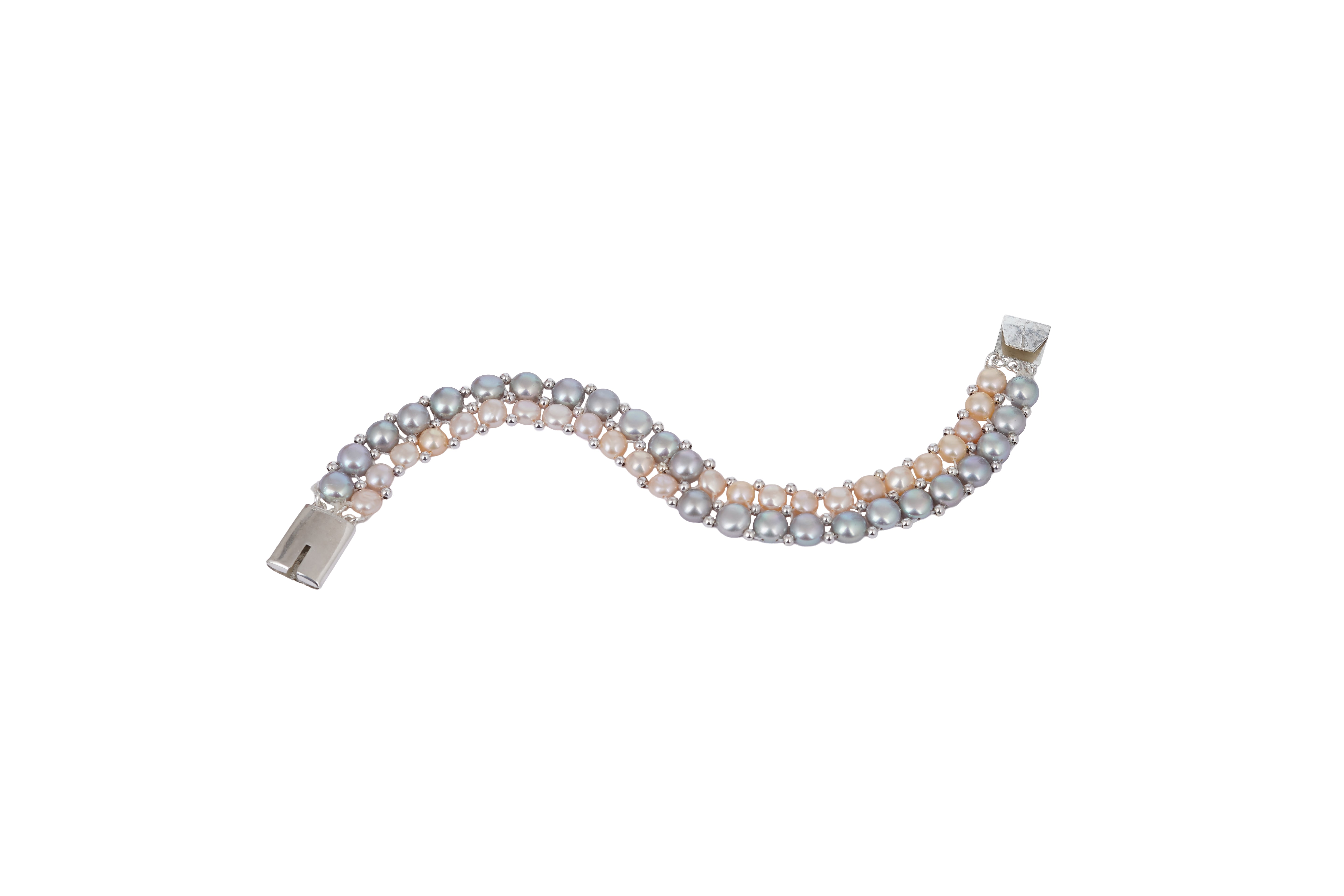 Authentic Real Natural Fresh Water Button Pearl Bracelet With Certificate(D.No ADBLS291)