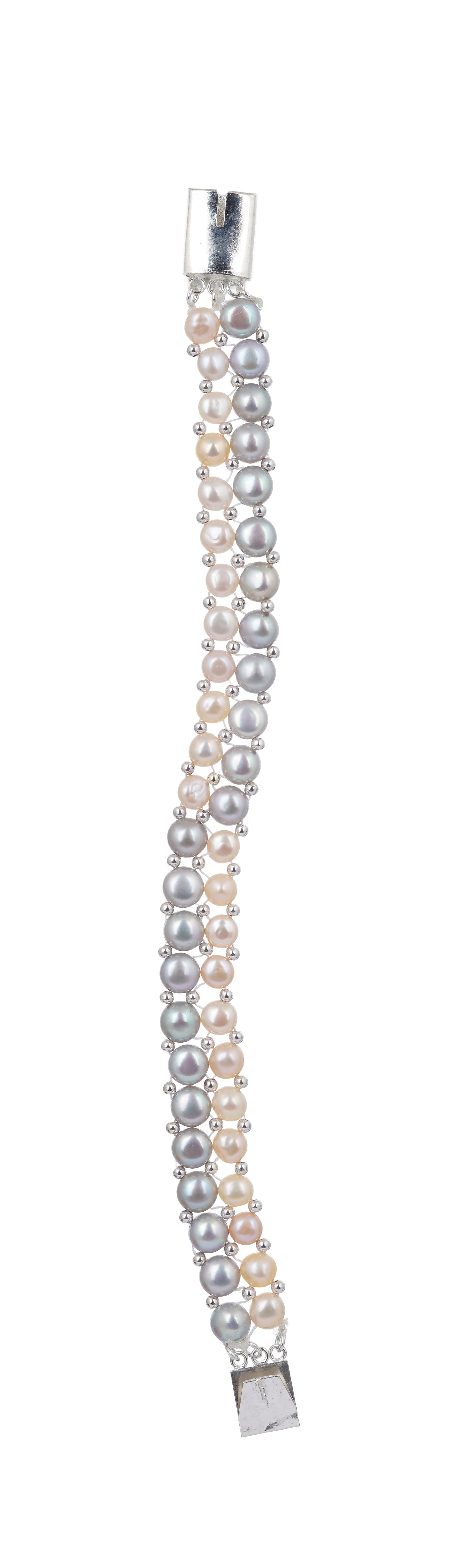 Authentic Real Natural Fresh Water Button Pearl Bracelet With Certificate(D.No ADBLS291)