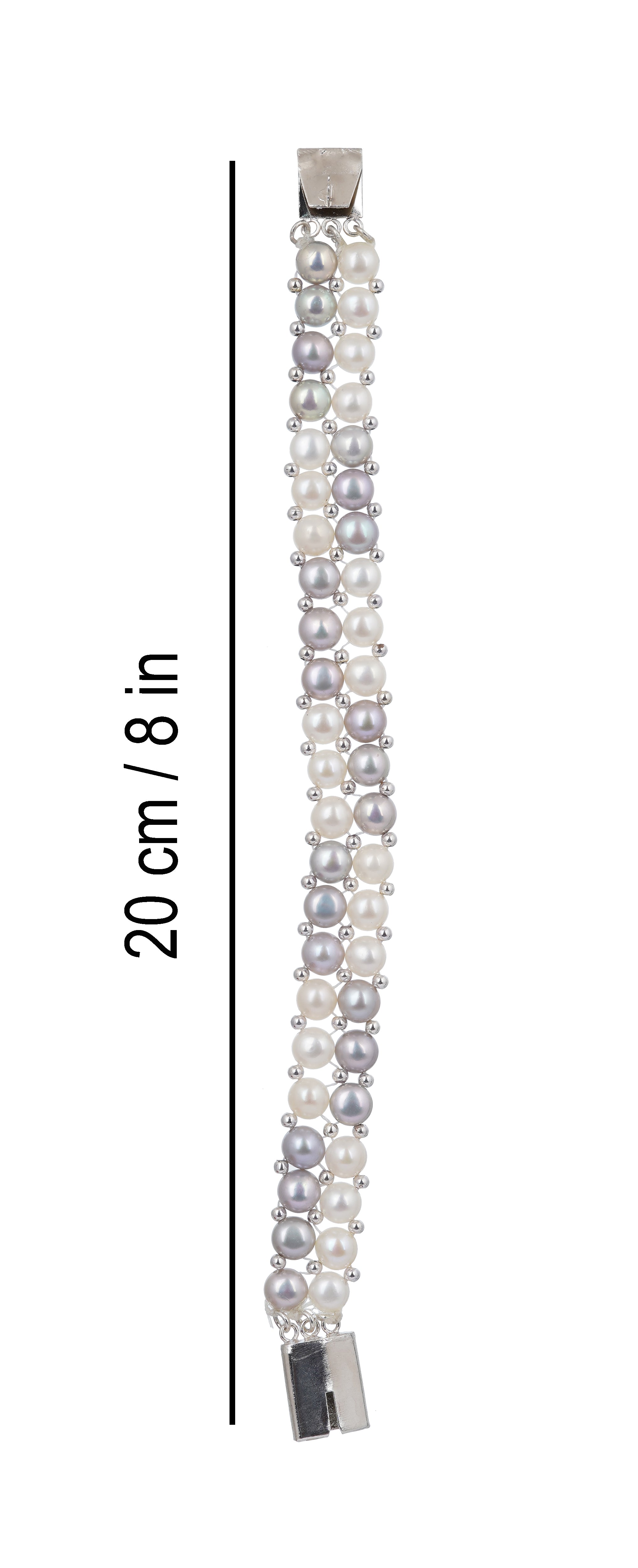 Authentic Real Natural Fresh Water Button Pearl Bracelet With Certificate(D.No ADBLS292)