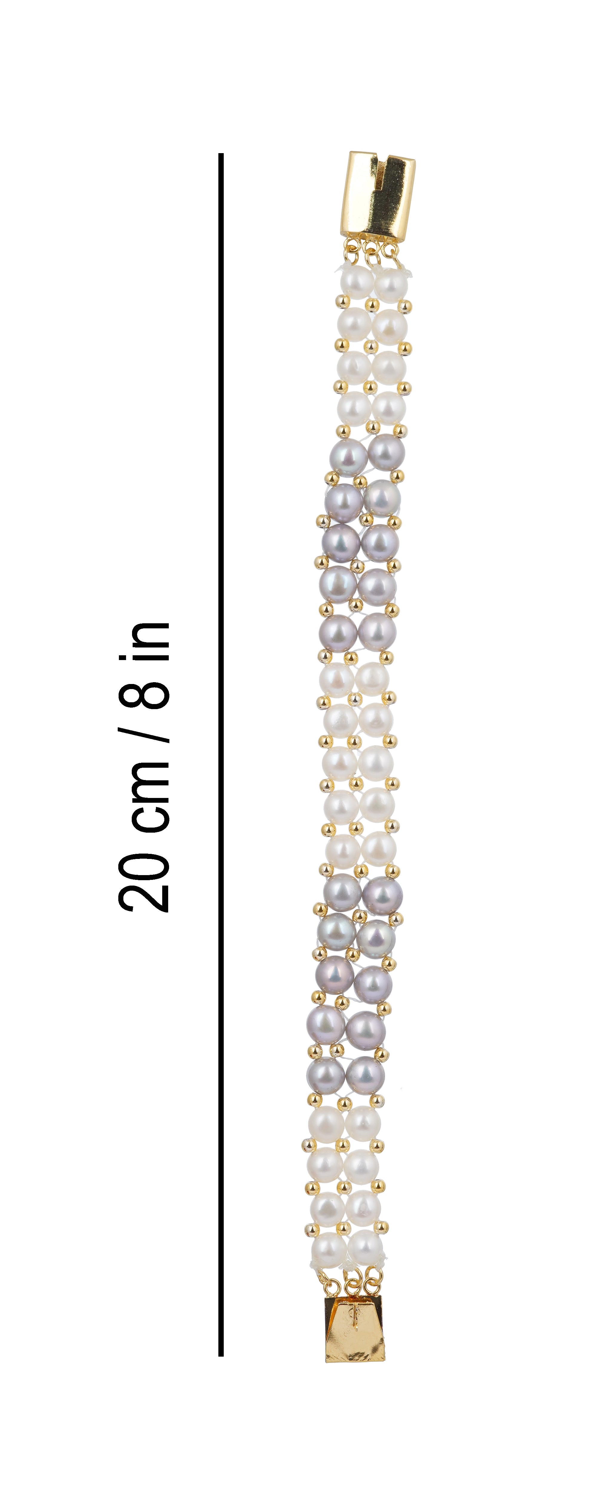 Authentic Real Natural Fresh Water Button Pearl Bracelet With Certificate(D.No ADBLS297)