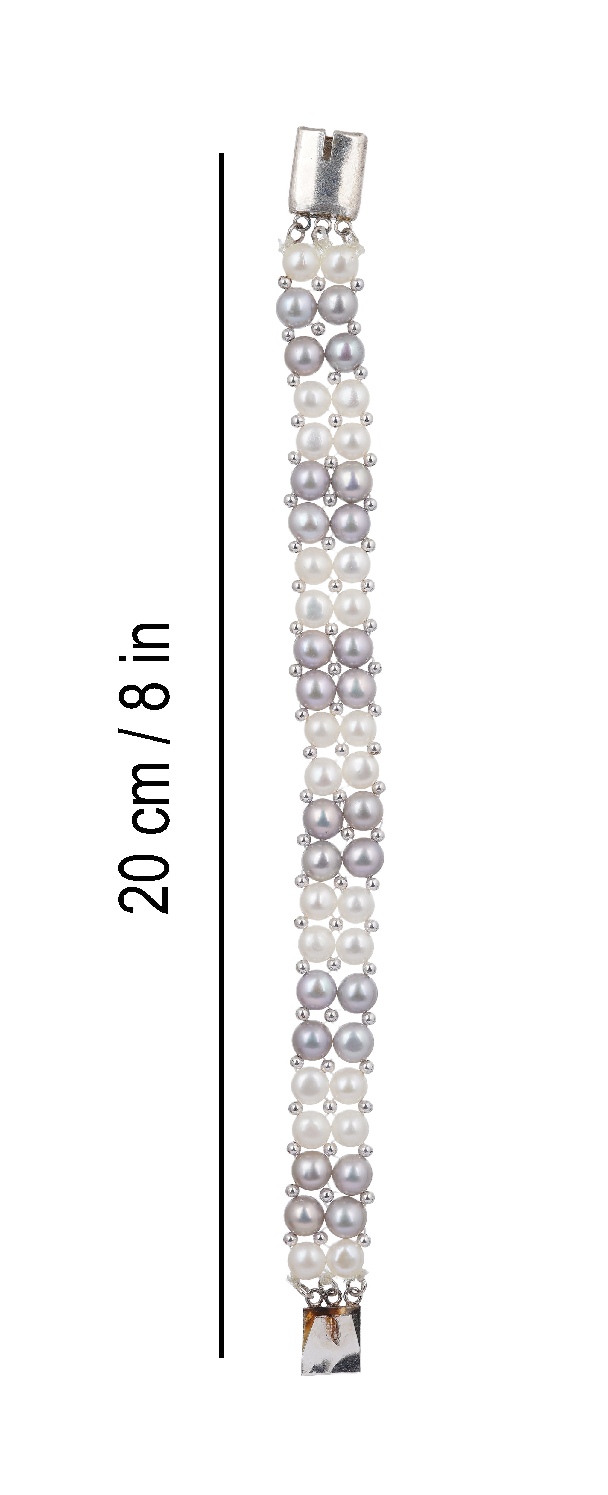 Authentic Real Natural Fresh Water Button Pearl Bracelet With Certificate(D.No ADBLS299)