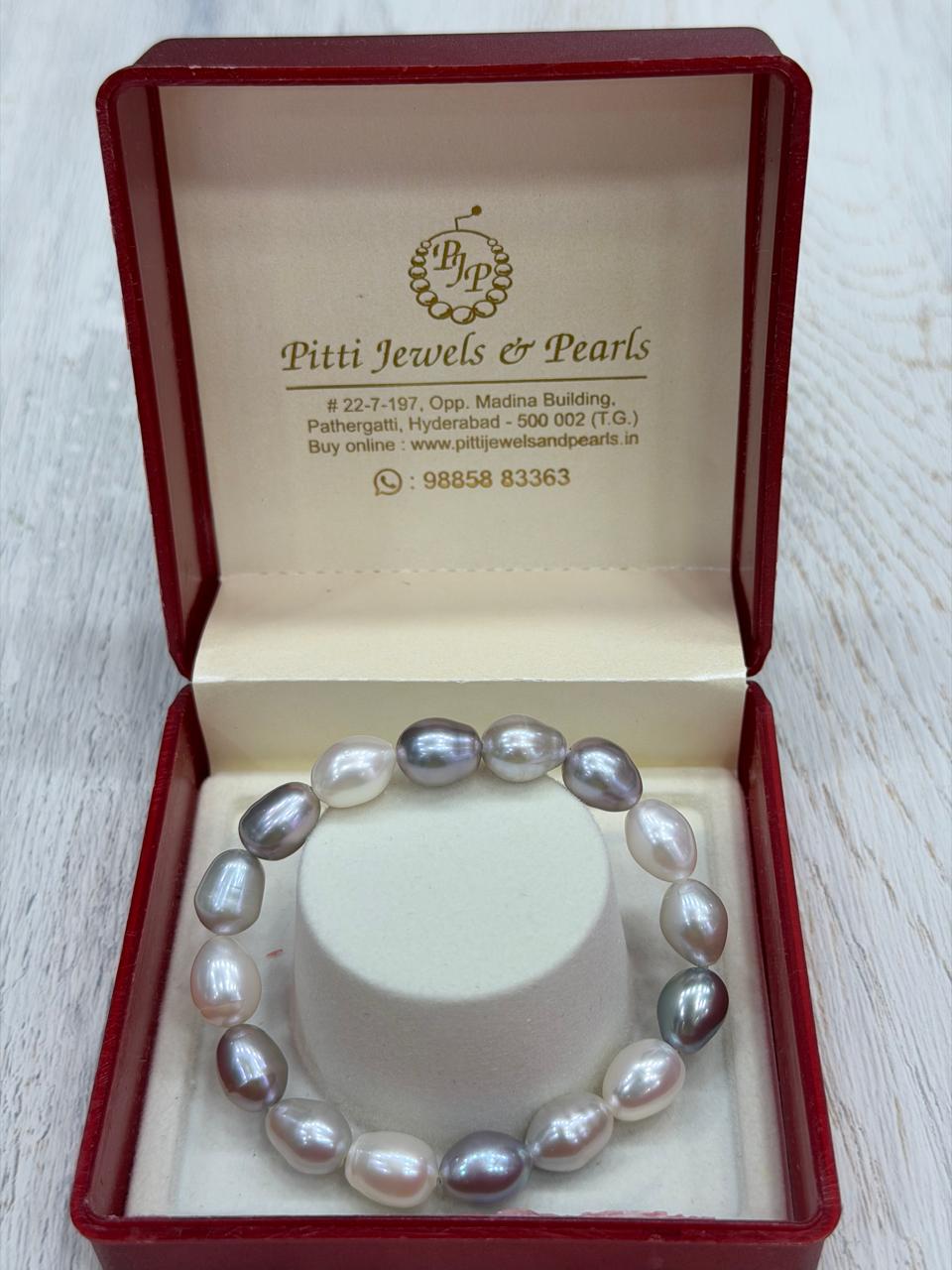 Real Natural Fresh Water Pearl Bracelet With Certificate(D.No ADBLS300)