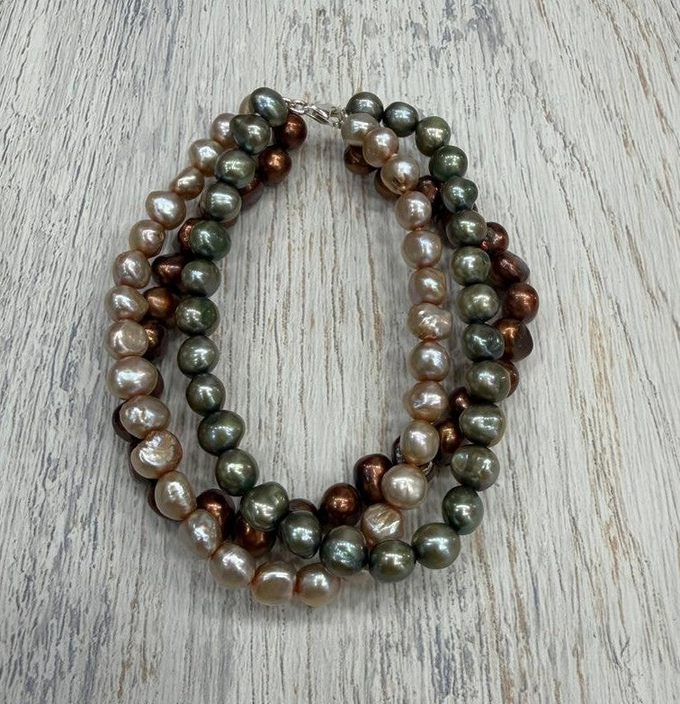 Real Natural Fresh Water Pearl Bracelet With Certificate(D.No ADBLS301)
