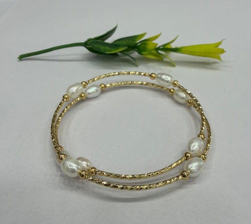 Authentic Real Natural Fresh Water Pearl Bracelet With Certificate(D.No ADBLS311)