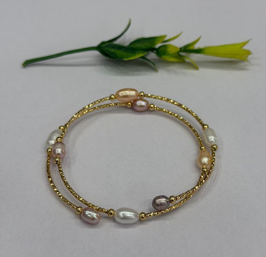 Authentic Real Natural Fresh Water Pearl Bracelet With Certificate(D.No ADBLS313)