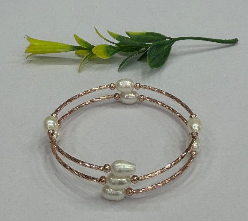 Authentic Real Natural Fresh Water Pearl Bracelet With Certificate(D.No ADBLS315)