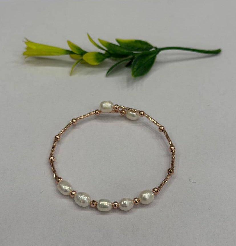Authentic Real Natural Fresh Water Pearl Bracelet With Certificate(D.No ADBLS316)
