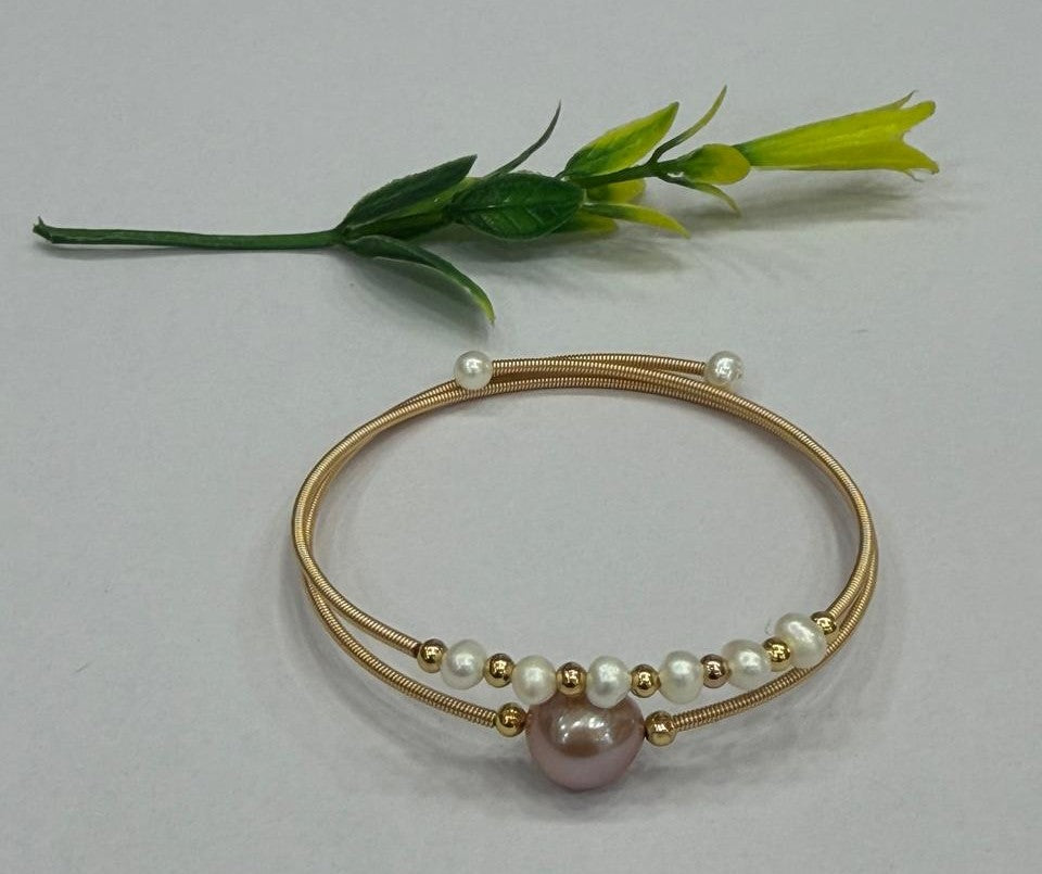 Authentic Real Natural Fresh Water Pearl Bracelet With Certificate(D.No ADBLS319)