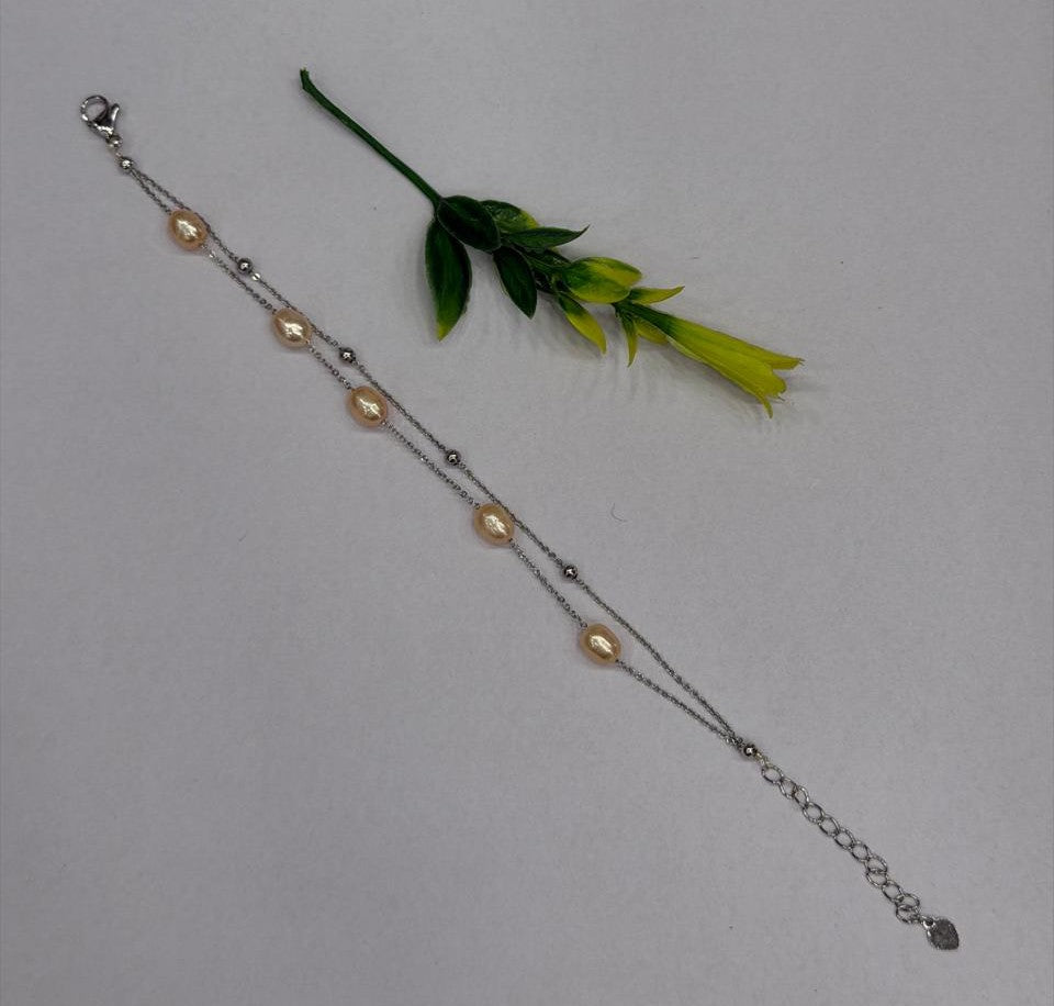 Authentic Real Natural Fresh Water Pearl Bracelet With Certificate(D.No ADBLS324)