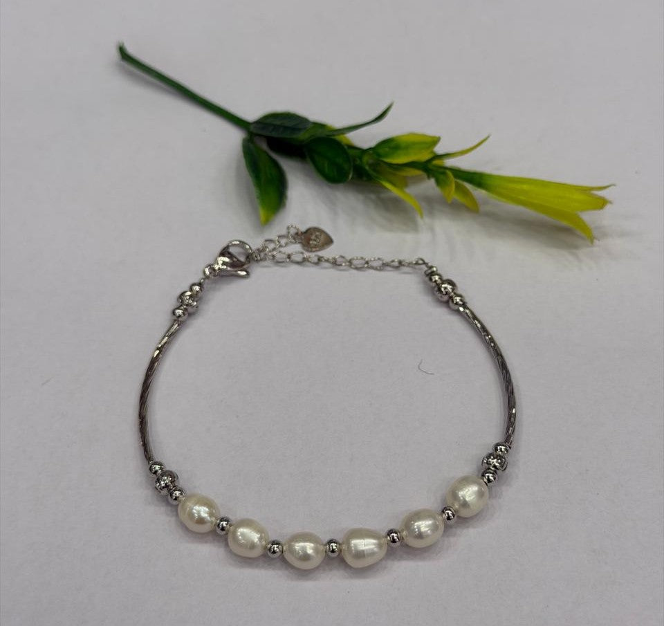 Authentic Real Natural Fresh Water Pearl Bracelet With Certificate(D.No ADBLS327)