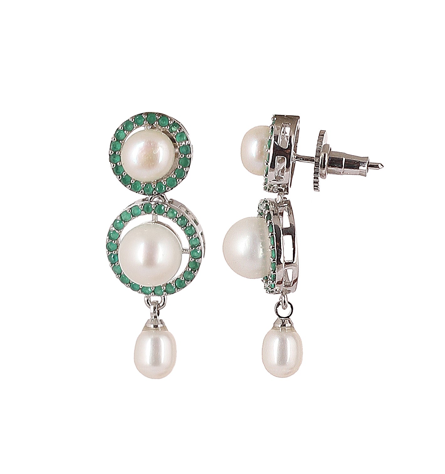 Real Natural Fresh Water Button Pearls Set For Women With Certificate