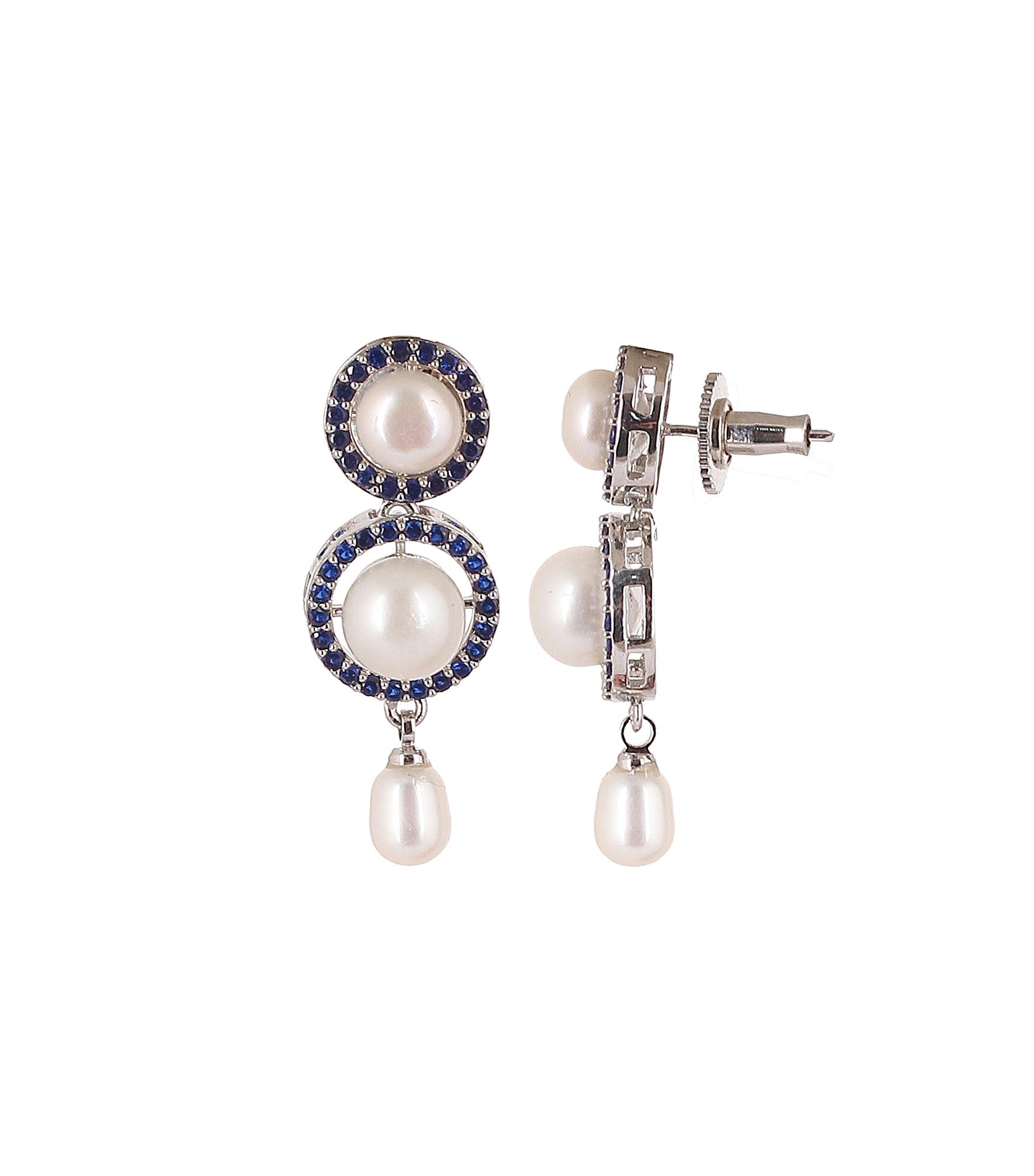Real Natural Fresh Water Button Pearls Set For Women With Certificate