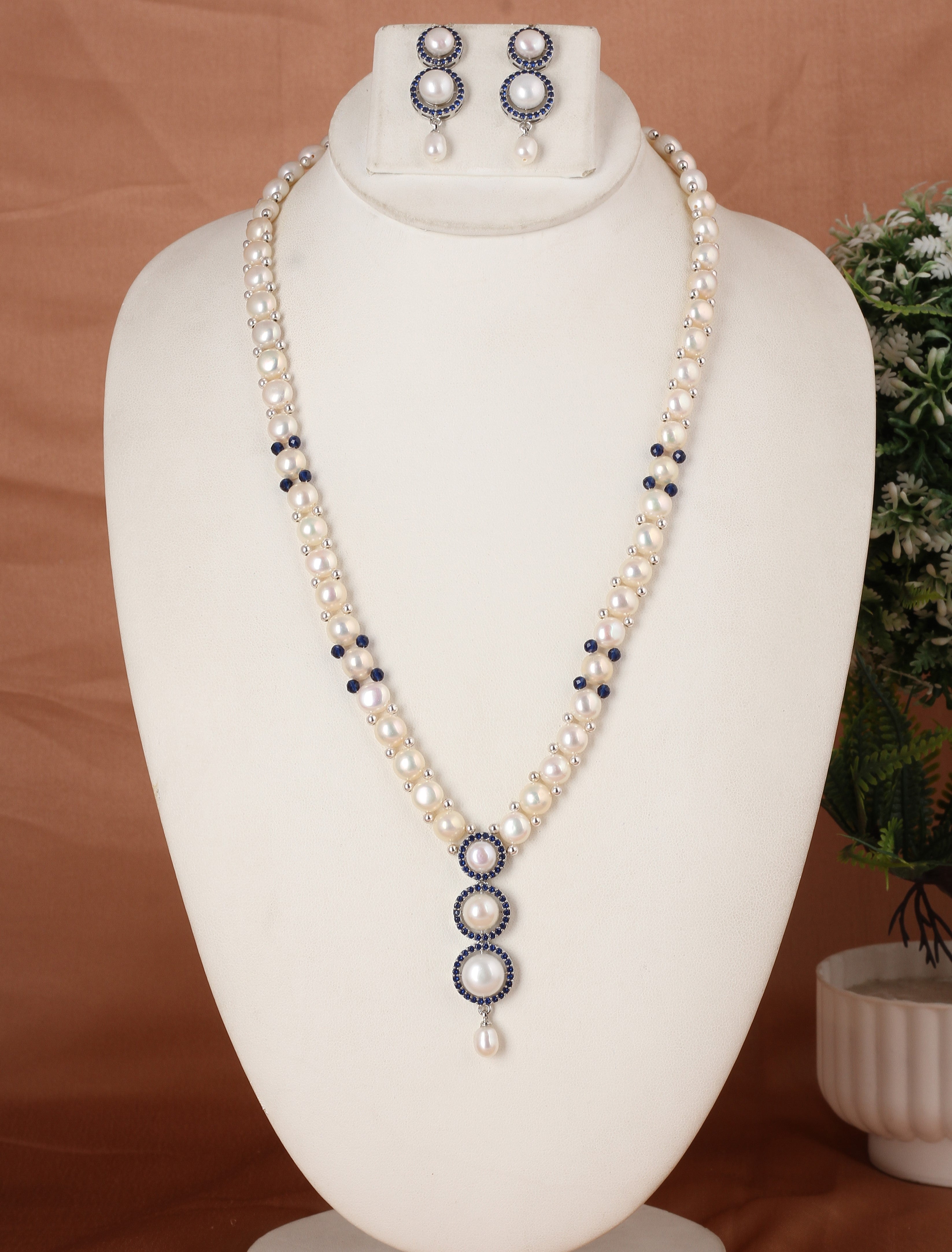 Real Natural Fresh Water Button Pearls Set For Women With Certificate