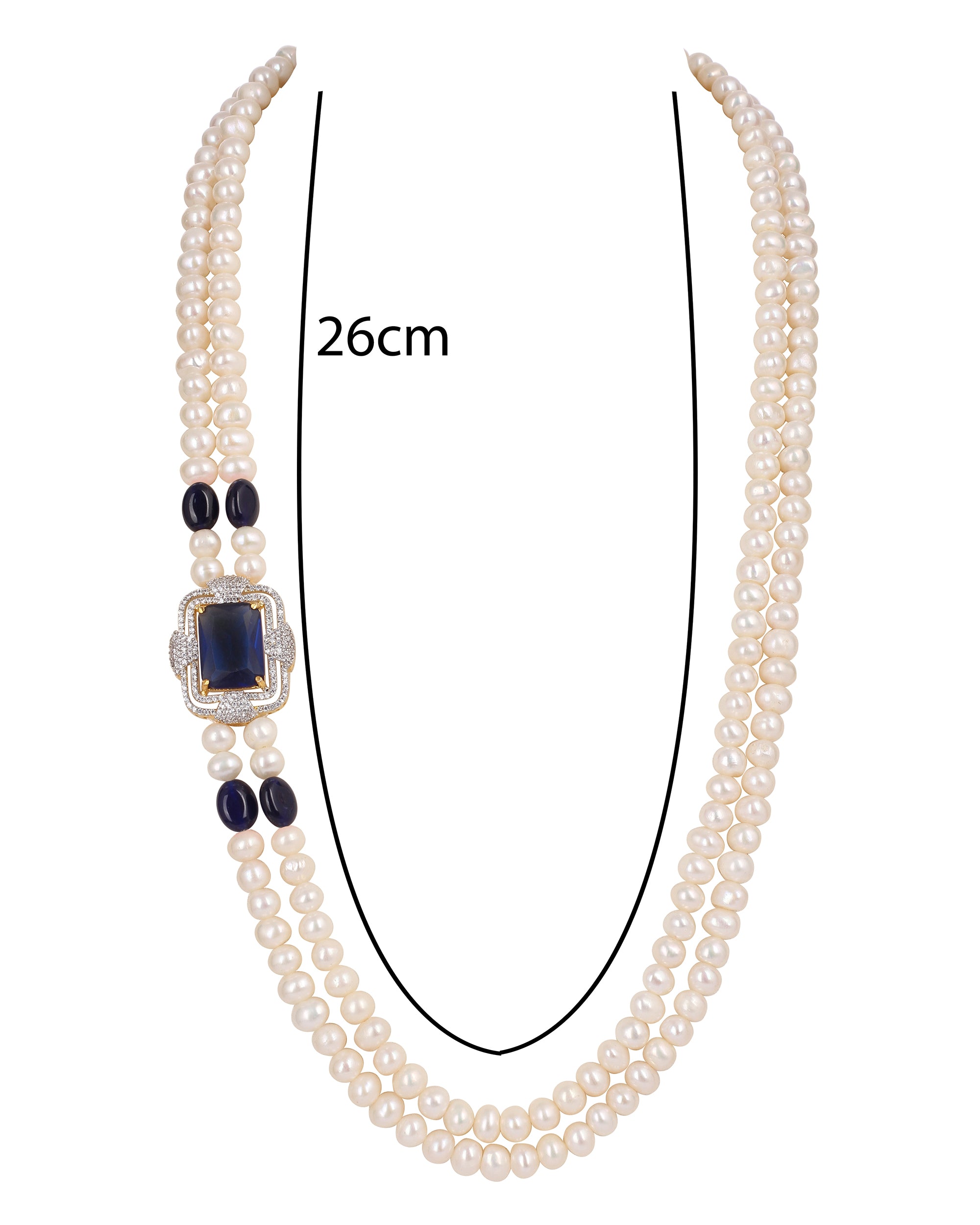 Real Natural Fresh Water Double String Pearl Set With Certificate
