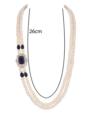 Real Natural Fresh Water Double String Pearl Set With Certificate