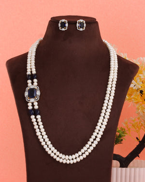 Real Natural Fresh Water Double String Pearl Set With Certificate