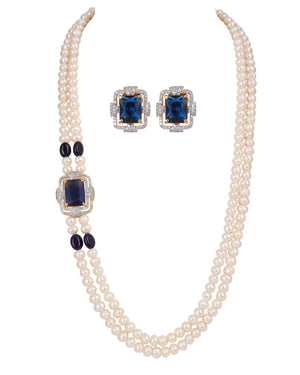 Real Natural Fresh Water Double String Pearl Set With Certificate