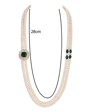 Real Natural Fresh Water Double String Pearl Set With Certificate