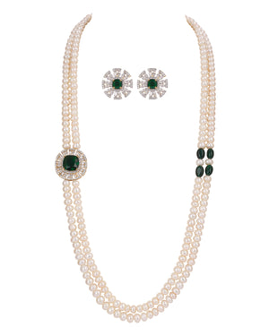 Real Natural Fresh Water Double String Pearl Set With Certificate