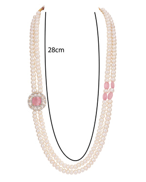 Real Natural Fresh Water Double String Pearl Set With Certificate