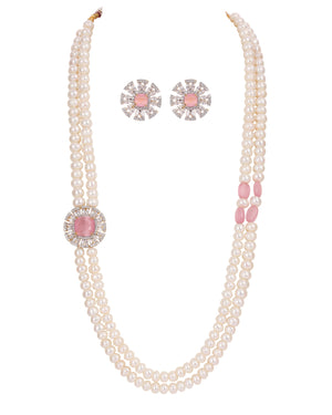 Real Natural Fresh Water Double String Pearl Set With Certificate