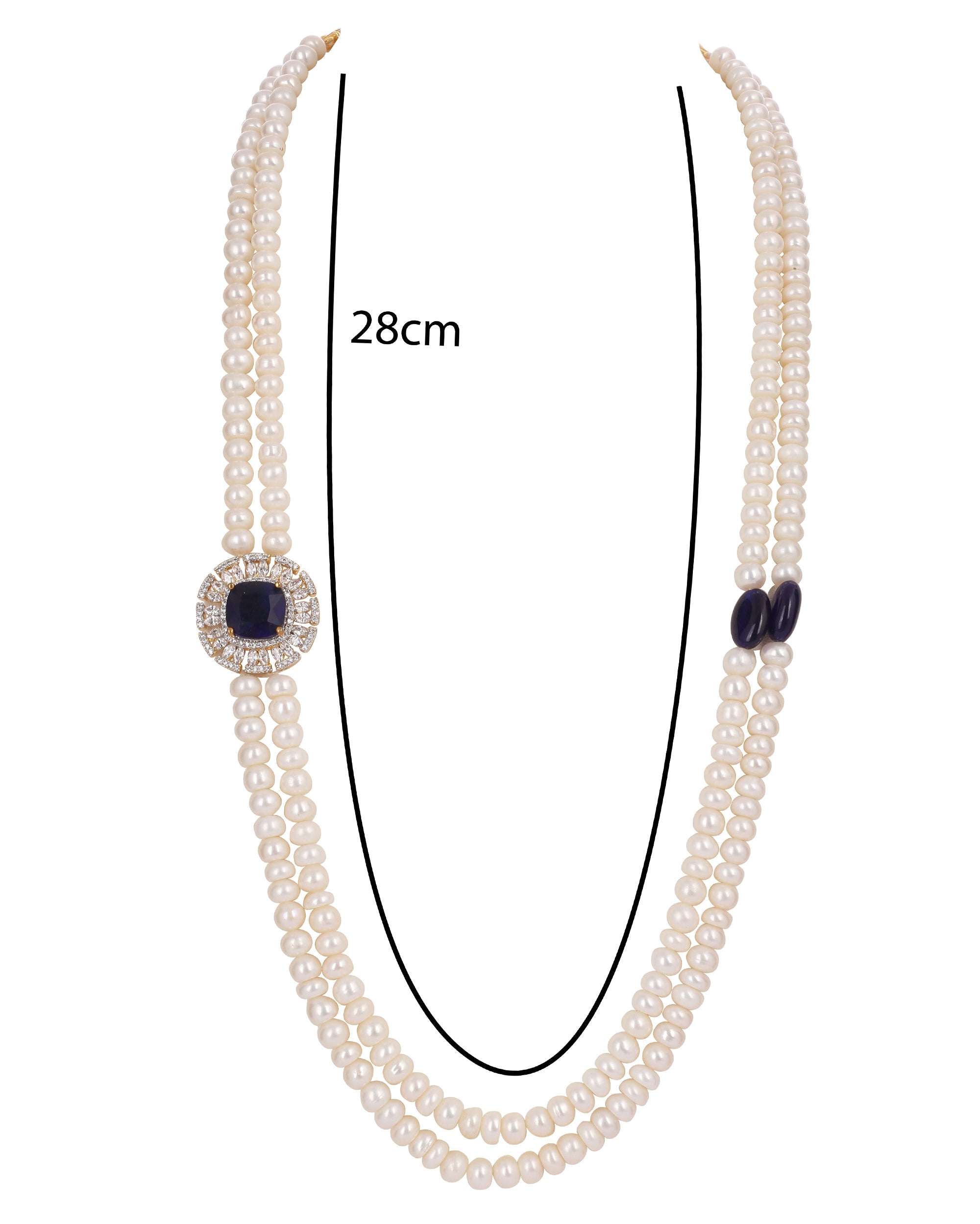 Real Natural Fresh Water Double String Pearl Set With Certificate