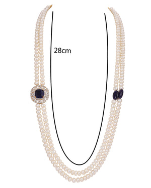 Real Natural Fresh Water Double String Pearl Set With Certificate