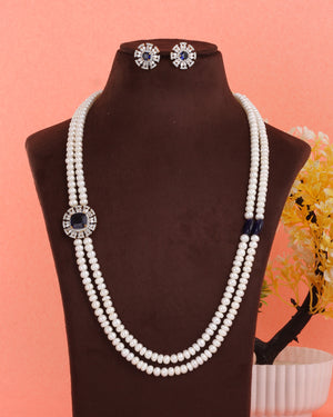 Real Natural Fresh Water Double String Pearl Set With Certificate