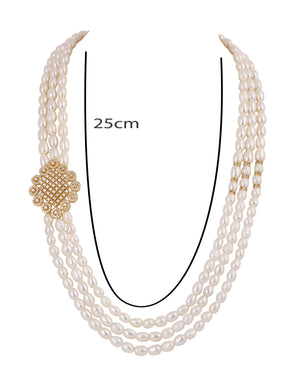 Real Natural Fresh Water Triple String Pearl Set With Certificate