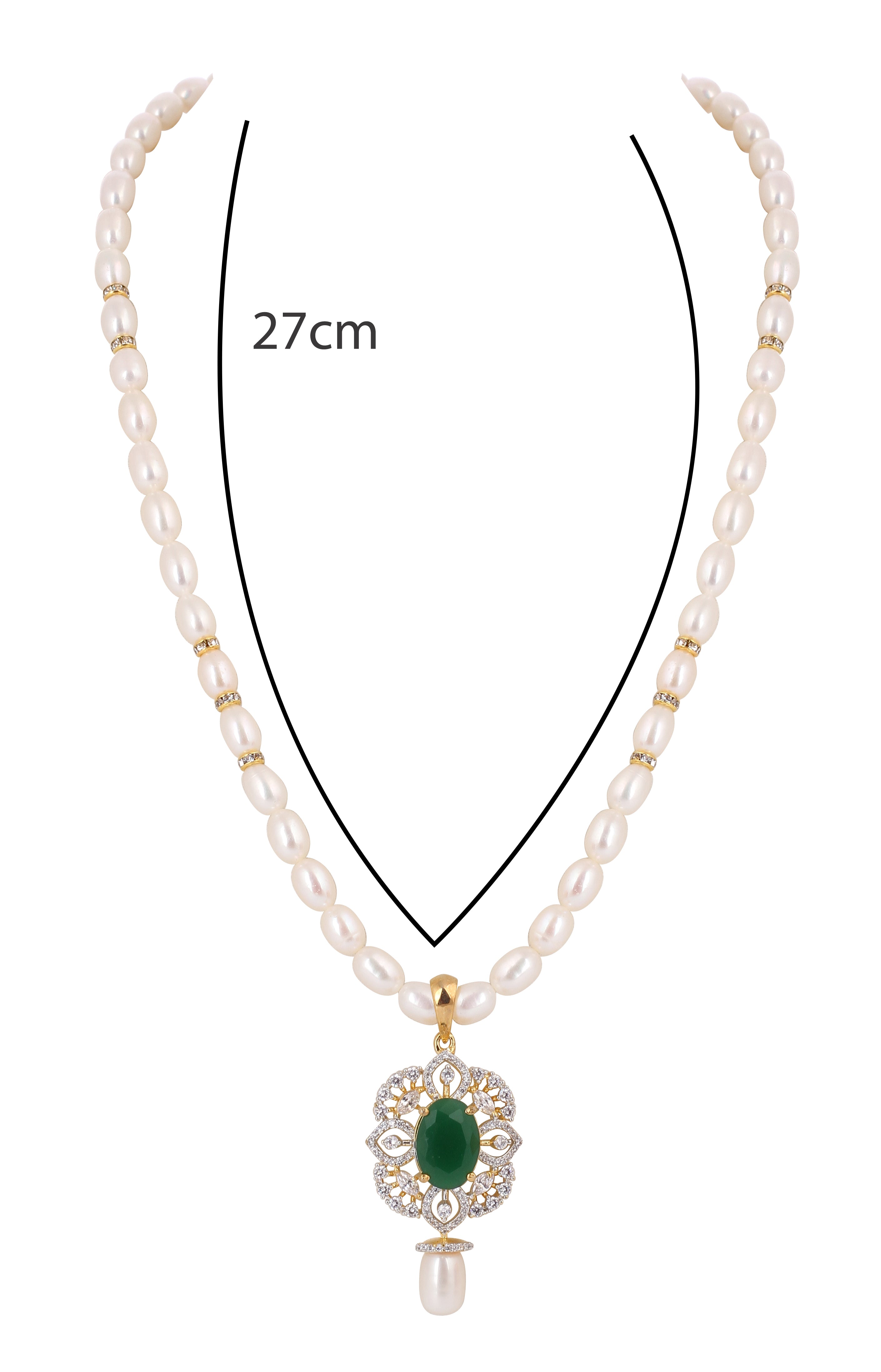 Real Natural Fresh Water Single String Pearls Set For Women With Certificate