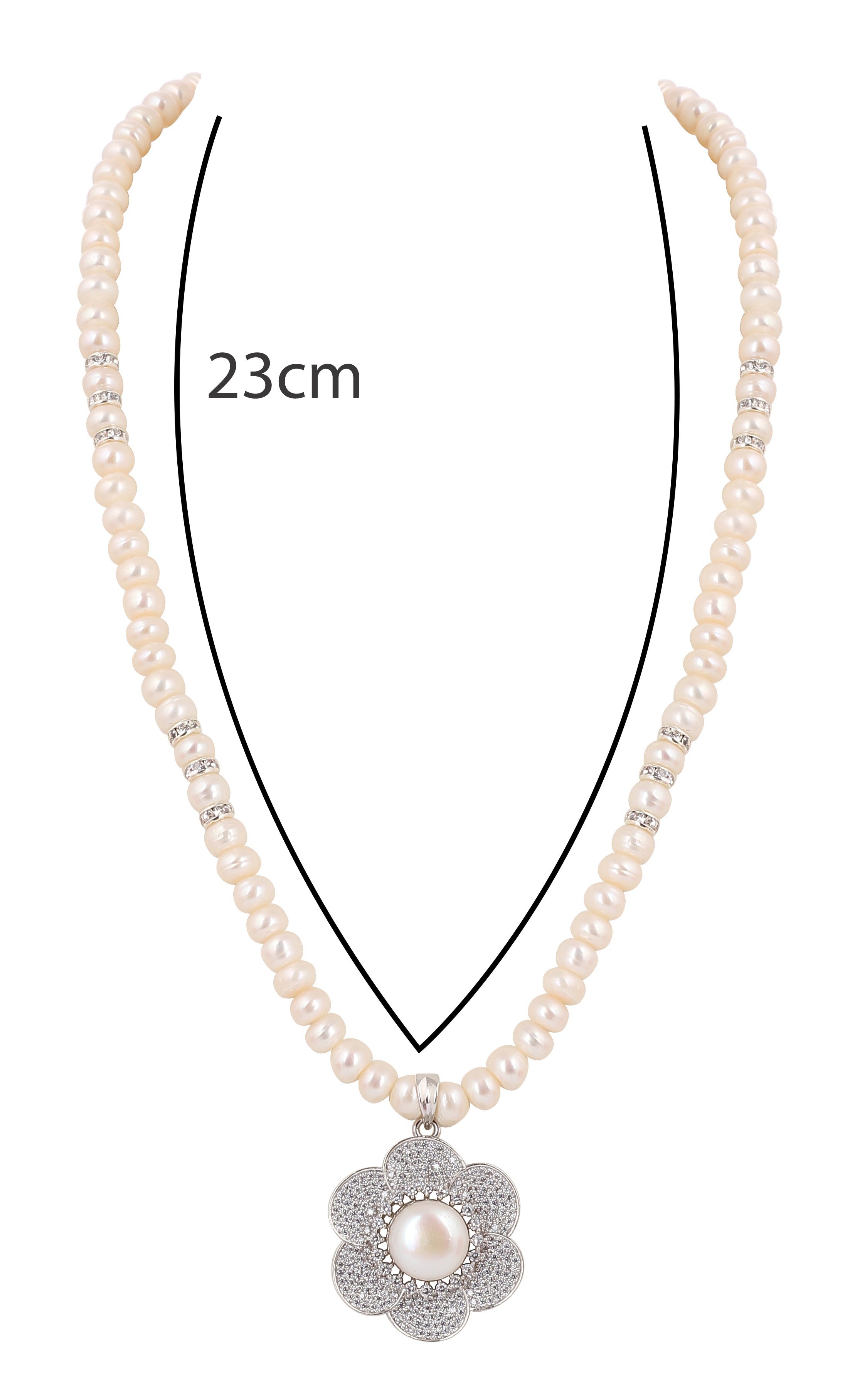 Real Natural Fresh Water Single String Pearls Set For Women With Certificate